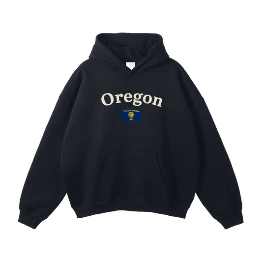 Collection 6 Oregon Oversize Fleeced Hoodie - Black front