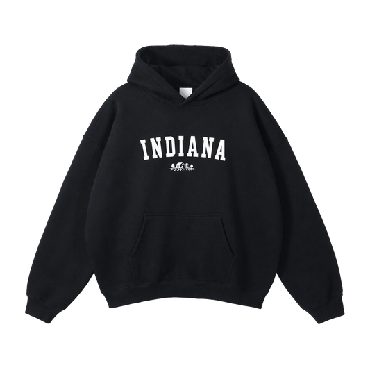 Collection 9 Indiana Oversize Fleeced Hoodie - Black front