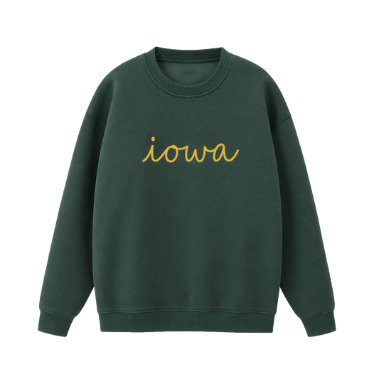 Collection 3 Iowa Essential Heavyweight Crewneck Sweatshirt - Dark Green front