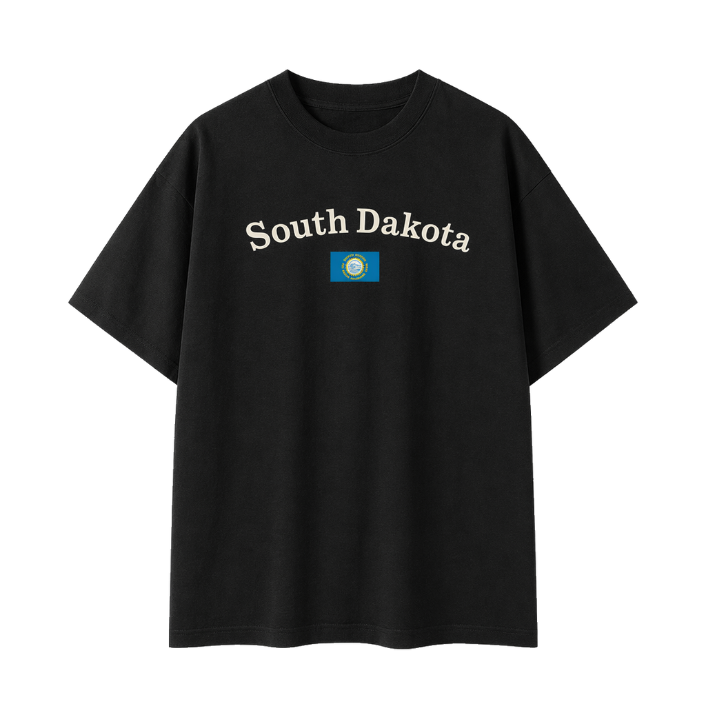 Collection 6 South Dakota Essential Cotton T-Shirt - Black front
