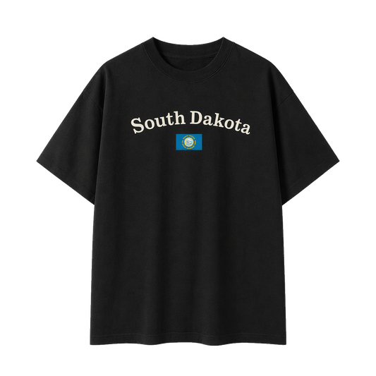 Collection 6 South Dakota Essential Cotton T-Shirt - Black front