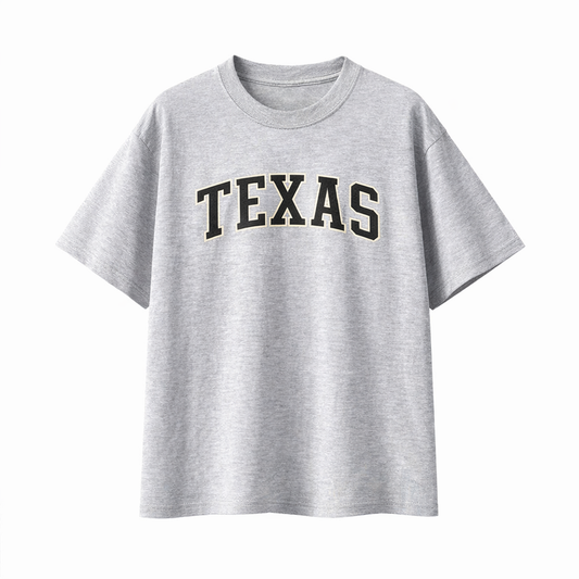 Collection 1 Texas Essential Cotton T-Shirt - White Gray front