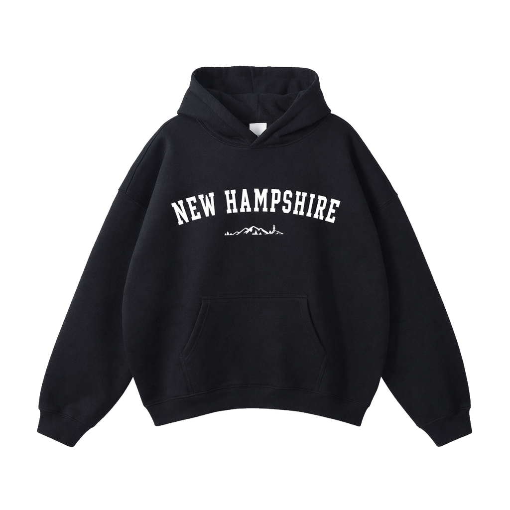 Collection 9 New Hampshire Oversize Fleeced Hoodie - Black front