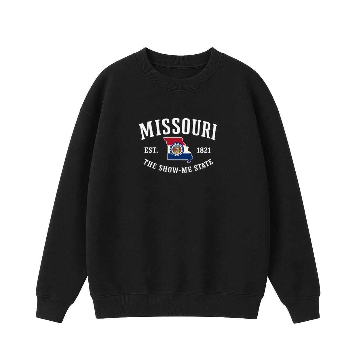 Collection 8 Missouri Essential Heavyweight Crewneck Sweatshirt - Black front