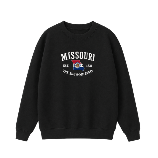 Collection 8 Missouri Essential Heavyweight Crewneck Sweatshirt - Black front