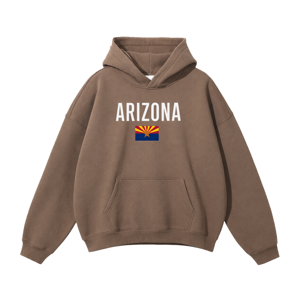 Collection 7 Arizona Oversize Fleeced Hoodie - Brown front