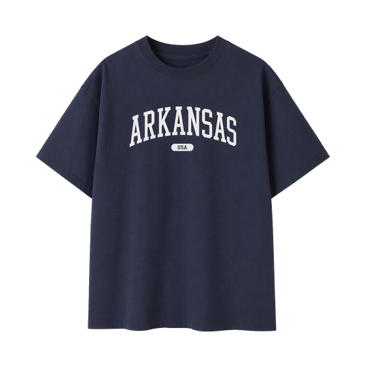 Collection 4 Arkansas Essential Cotton T-Shirt - Navy Blue front