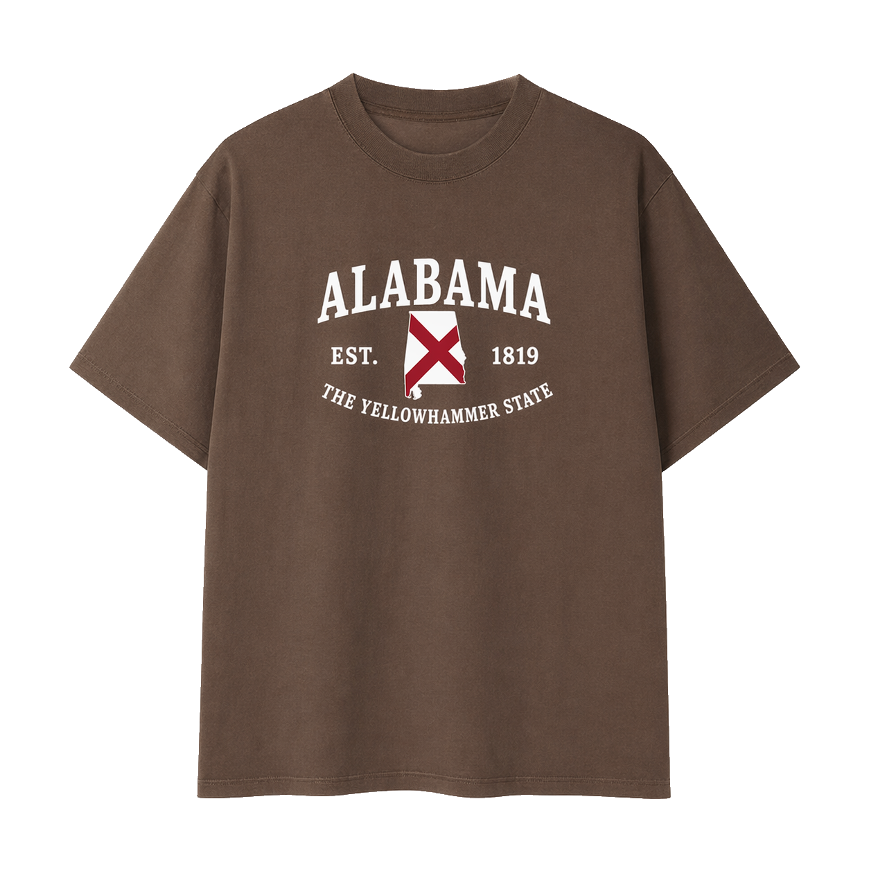 Collection 8 Alabama Essential Cotton T-Shirt - Coffee front