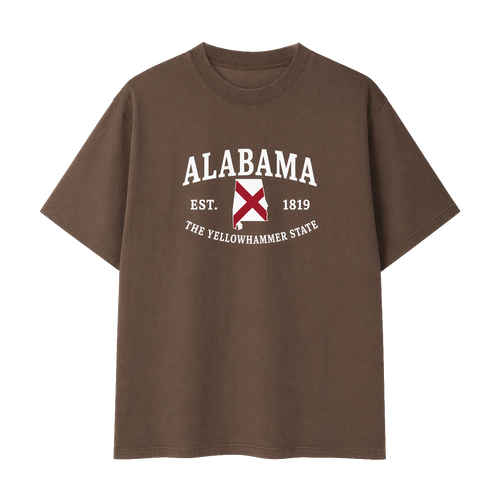 Collection 8 Alabama Essential Cotton T-Shirt - Coffee front