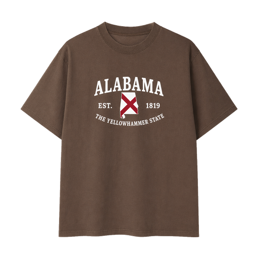 Collection 8 Alabama Essential Cotton T-Shirt - Coffee front