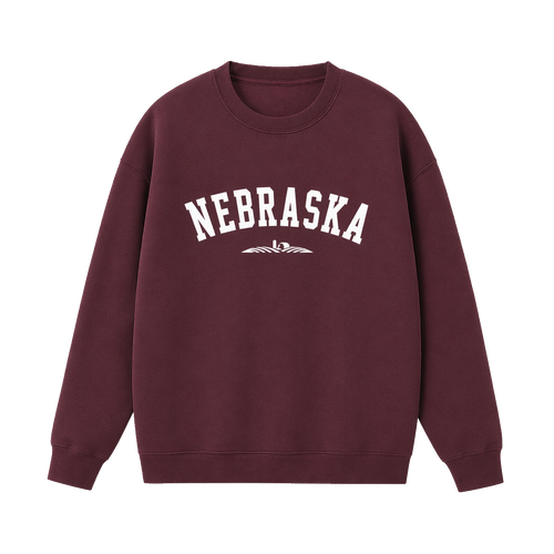 Collection 9 Nebraska Essential Heavyweight Crewneck Sweatshirt - Dull Red front