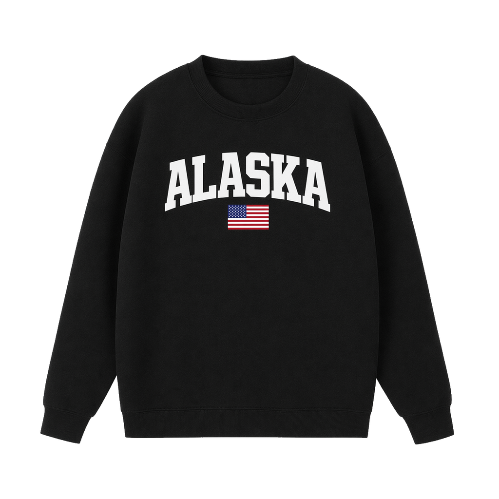 Collection 2 Alaska Essential Heavyweight Crewneck Sweatshirt - Black front