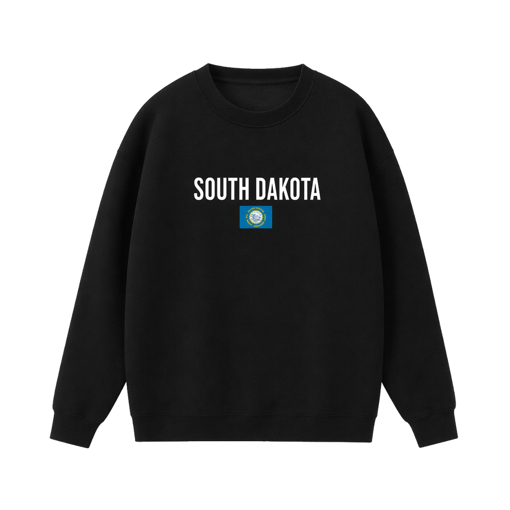 Collection 7 South Dakota Essential Heavyweight Crewneck Sweatshirt - Black front