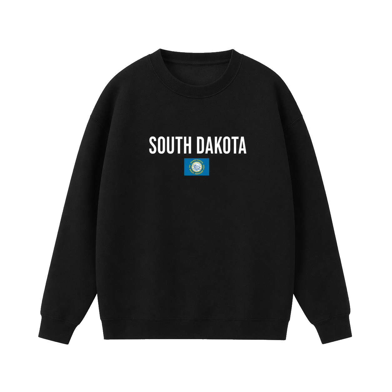 Collection 7 South Dakota Essential Heavyweight Crewneck Sweatshirt - Black front