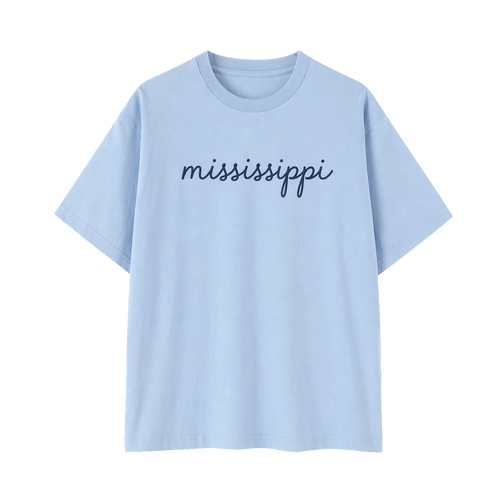 Collection 3 Mississippi Essential Cotton T-Shirt - Light Blue front
