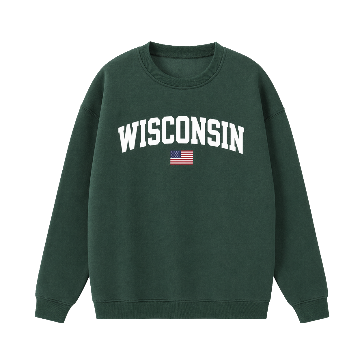 Collection 2 Wisconsin Essential Heavyweight Crewneck Sweatshirt - Dark Green front