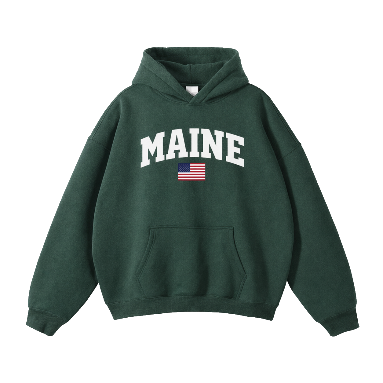 Collection 2 Maine Oversize Fleeced Hoodie - Eden Green front