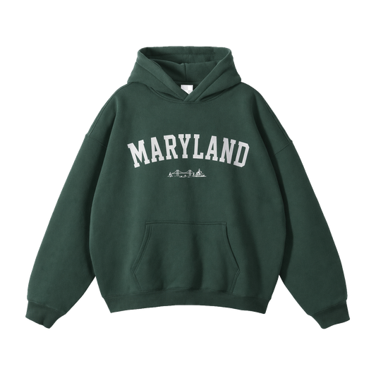 Collection 9 Maryland Oversize Fleeced Hoodie - Eden Green front