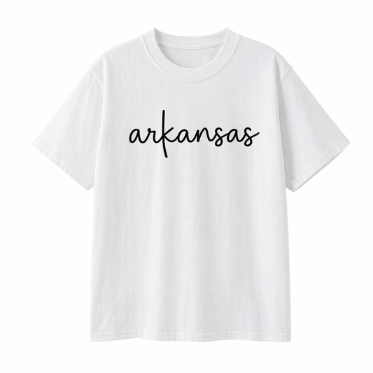Collection 3 Arkansas Essential Cotton T-Shirt - White front