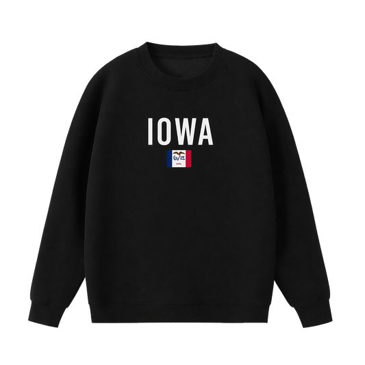 Collection 7 Iowa Essential Heavyweight Crewneck Sweatshirt - Black front