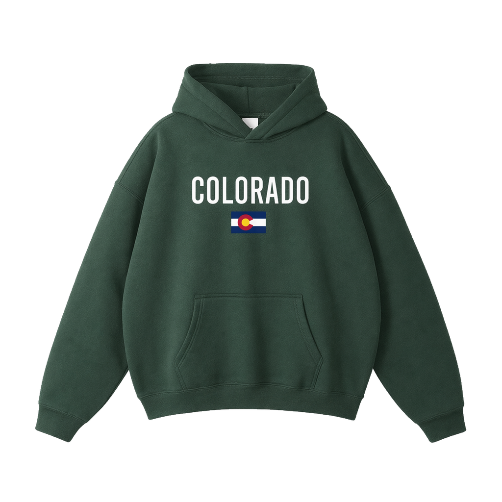 Collection 7 Colorado Oversize Fleeced Hoodie - Eden Green front