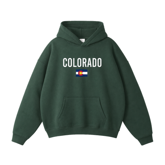Collection 7 Colorado Oversize Fleeced Hoodie - Eden Green front