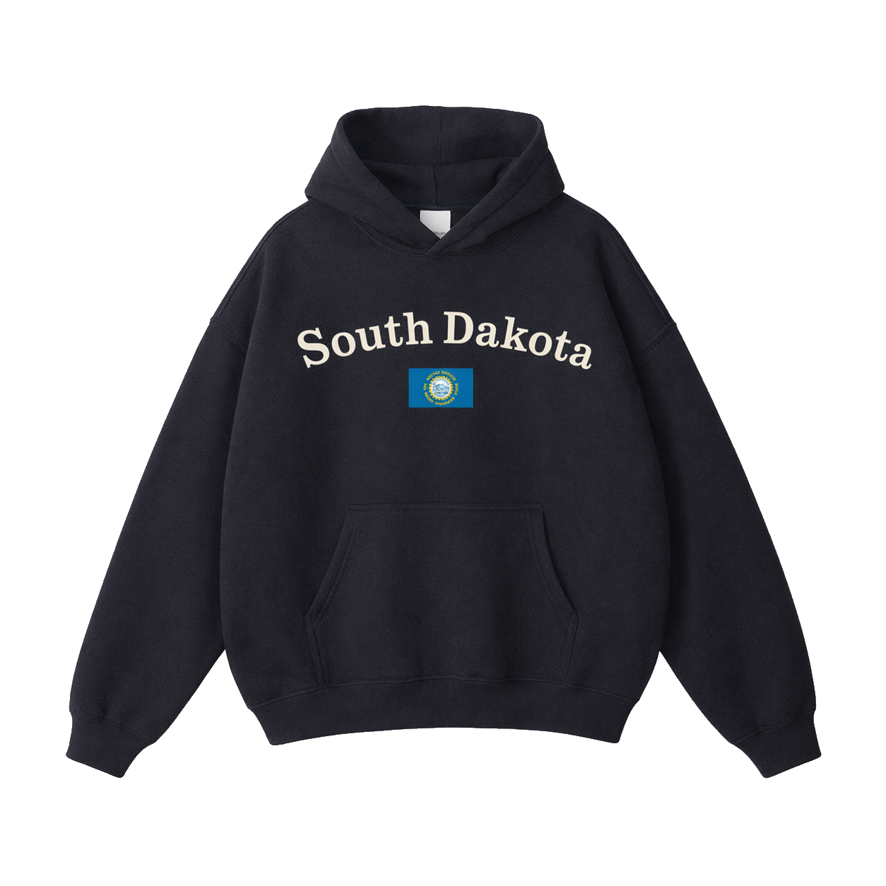 Collection 6 South Dakota Oversize Fleeced Hoodie - Black front