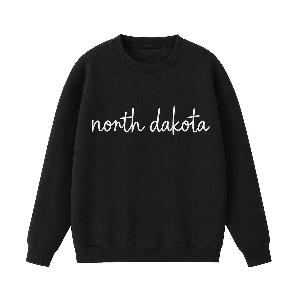 Collection 3 North Dakota Essential Heavyweight Crewneck Sweatshirt - Black front