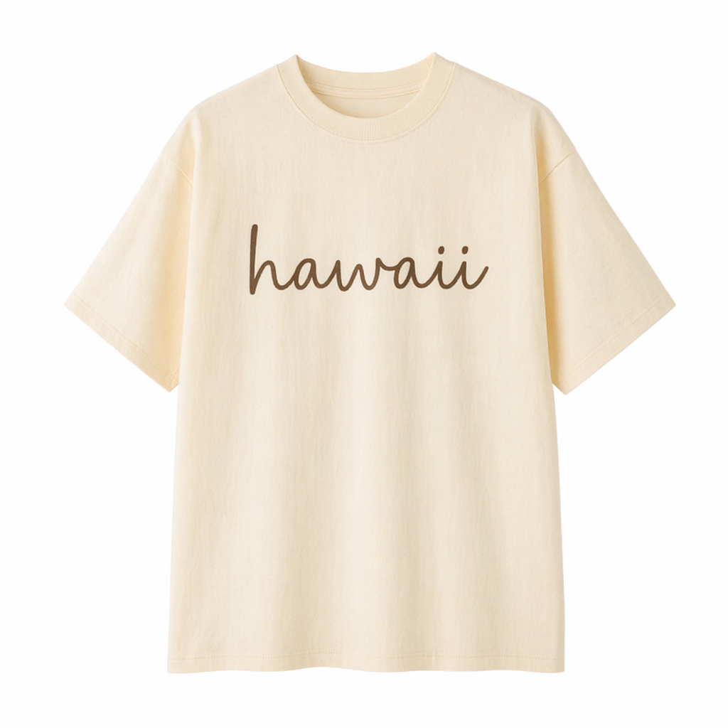 Collection 3 Hawaii Essential Cotton T-Shirt - Apricot front