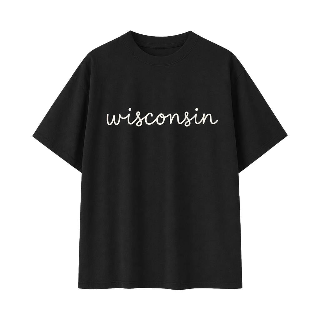 Collection 3 Wisconsin Essential Cotton T-Shirt - Black front