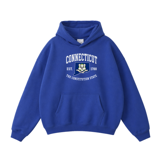 Collection 8 Connecticut Oversize Fleeced Hoodie - Klein Blue front