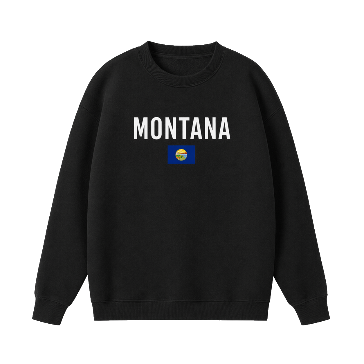 Collection 7 Montana Essential Heavyweight Crewneck Sweatshirt - Black front