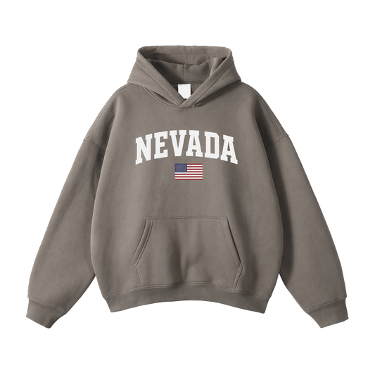 Collection 2 Nevada Oversize Fleeced Hoodie - Gray Coffee front