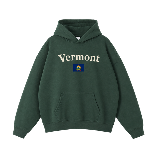 Collection 6 Vermont Oversize Fleeced Hoodie - Eden Green front