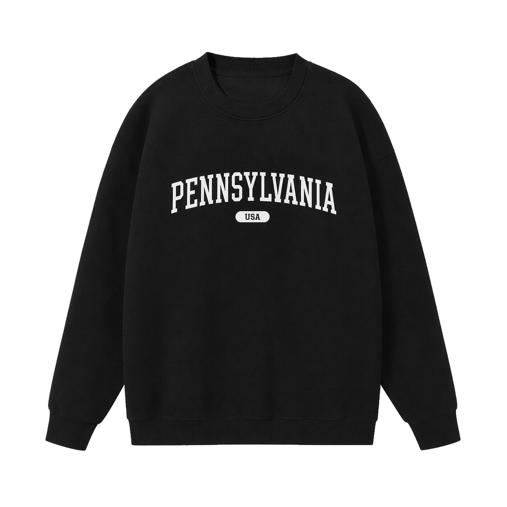 Collection 4 Pennsylvania Essential Heavyweight Crewneck Sweatshirt - Black front