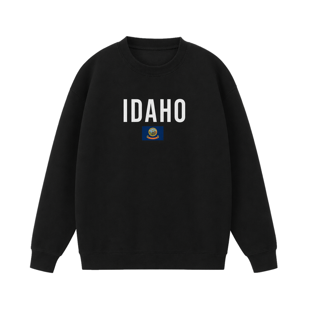 Collection 7 Idaho Essential Heavyweight Crewneck Sweatshirt - Black front