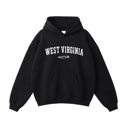 Collection 9 West Virginia Oversize Fleeced Hoodie - Black front