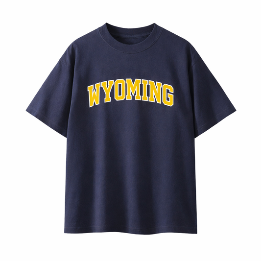 Collection 1 Wyoming Essential Cotton T-Shirt - Navy Blue front