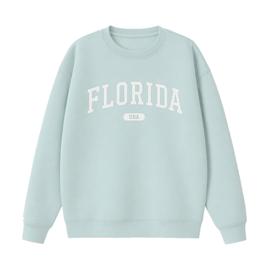 Collection 4 Florida Essential Heavyweight Crewneck Sweatshirt - Water Blue front
