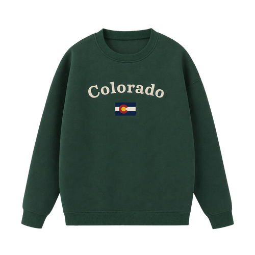 Collection 6 Colorado Essential Heavyweight Crewneck Sweatshirt - Dark Green front