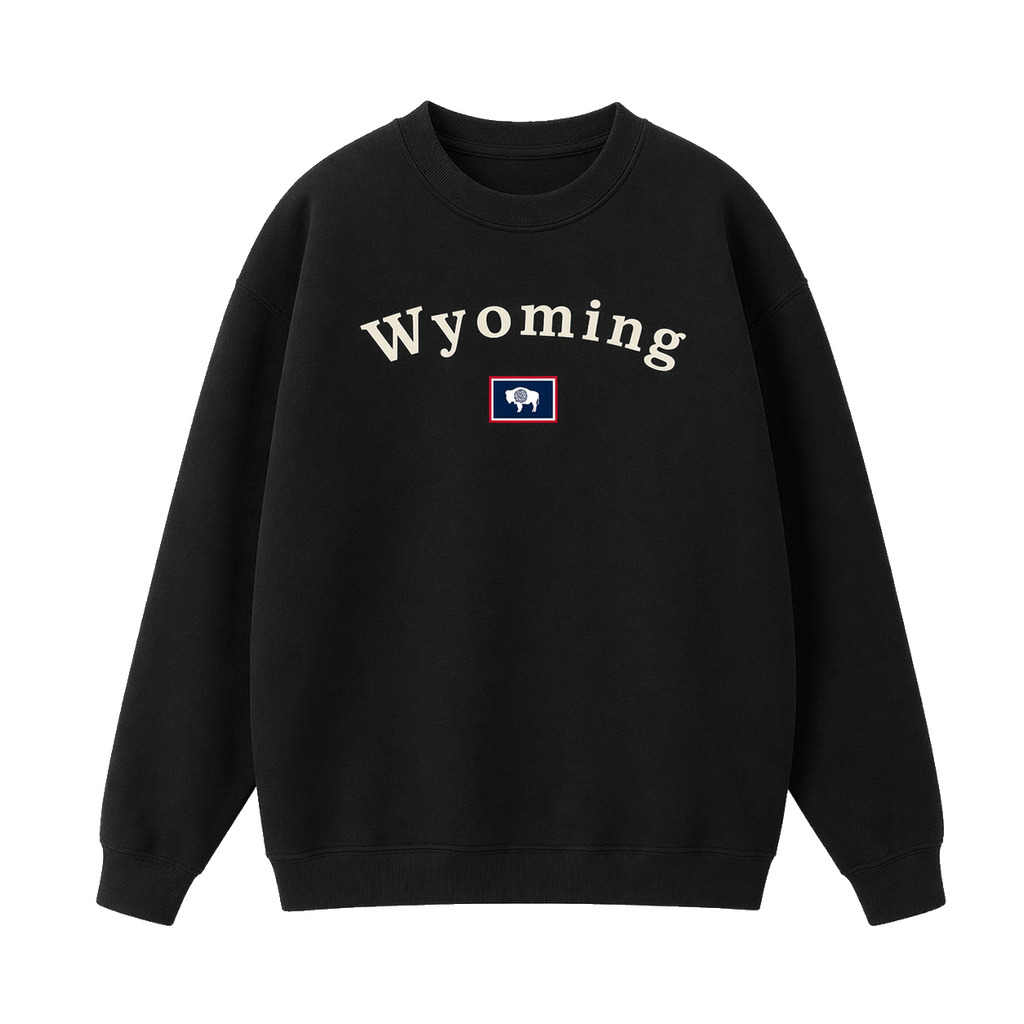 Collection 6 Wyoming Essential Heavyweight Crewneck Sweatshirt - Black front