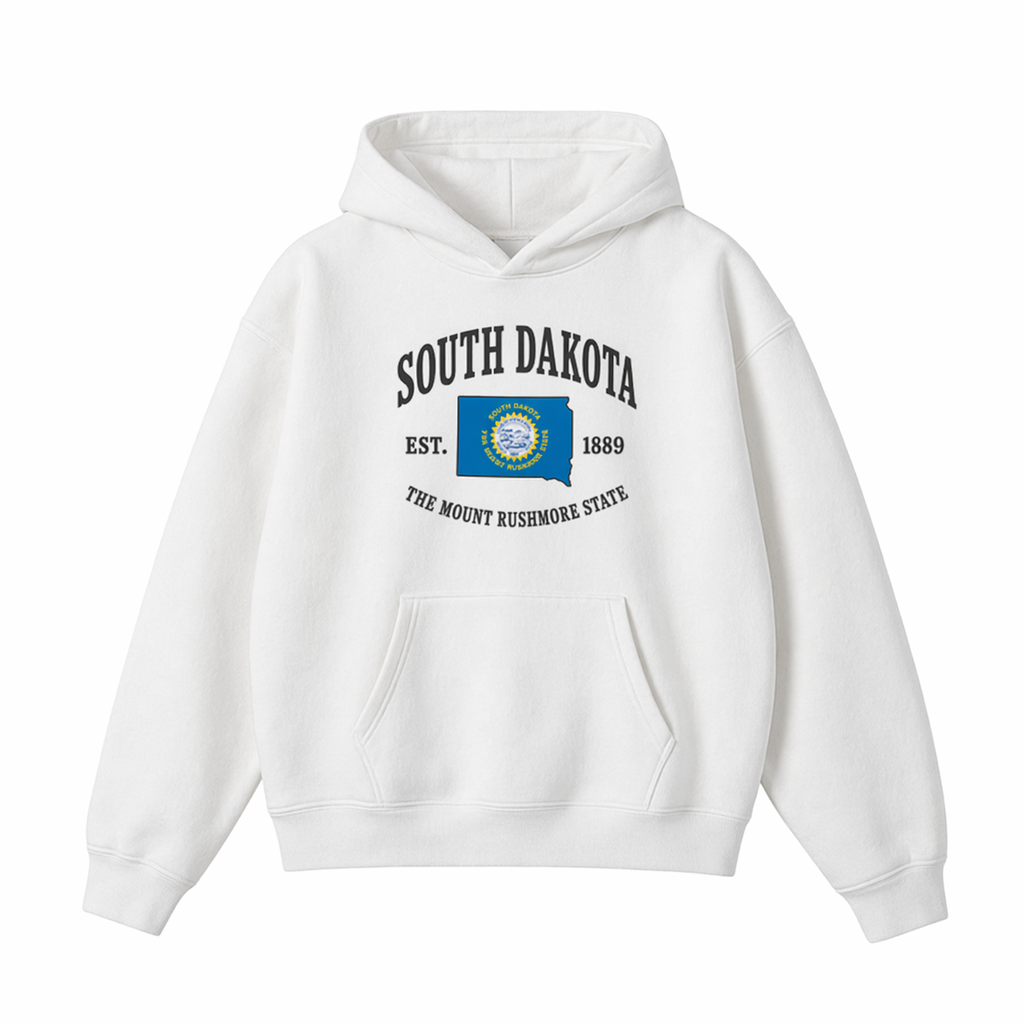 Collection 8 South Dakota Oversize Fleeced Hoodie - White front