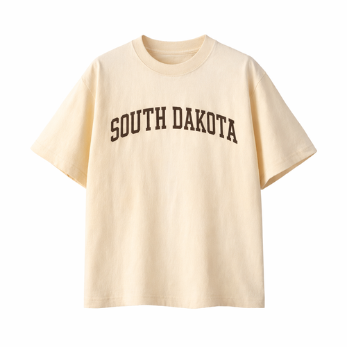 Collection 1 South Dakota Essential Cotton T-Shirt - Apricot front