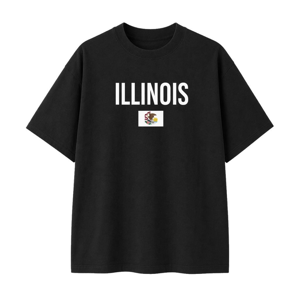 Collection 7 Illinois Essential Cotton T-Shirt - Black front