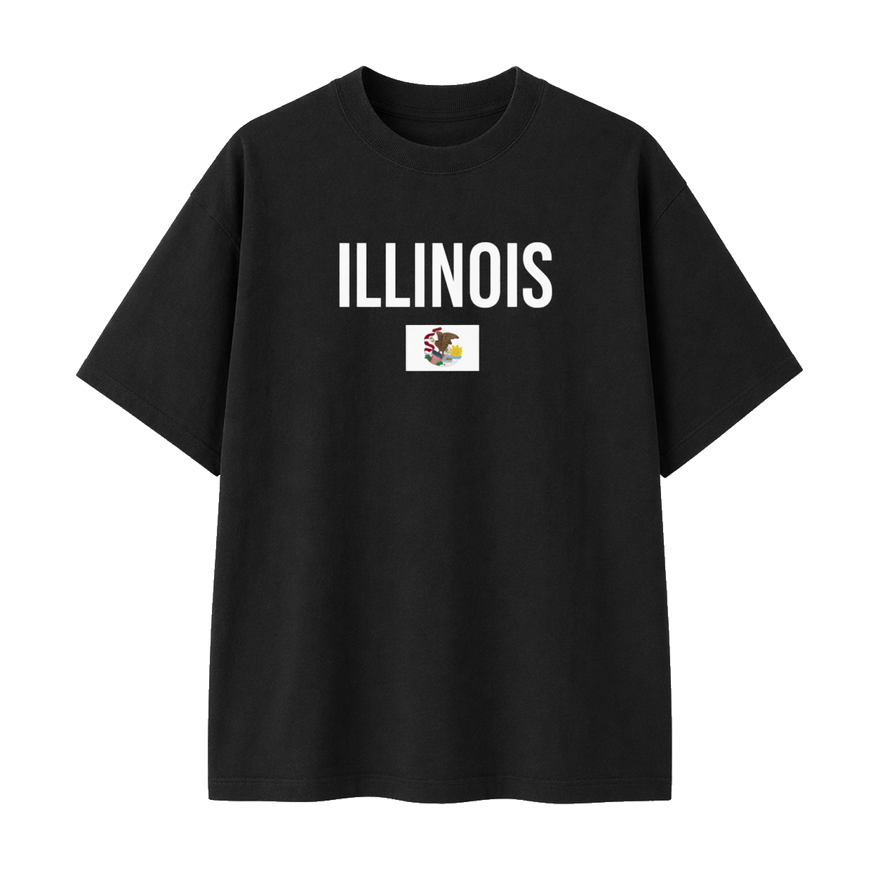 Collection 7 Illinois Essential Cotton T-Shirt - Black front