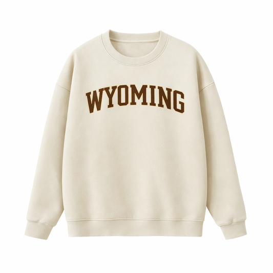 Collection 1 Wyoming Essential Heavyweight Crewneck Sweatshirt - Cream front