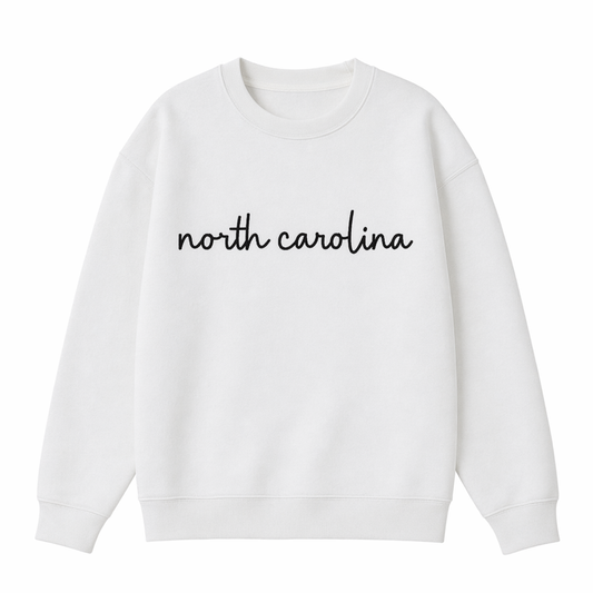Collection 3 North Carolina Essential Heavyweight Crewneck Sweatshirt - White front
