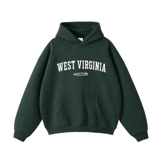 Collection 9 West Virginia Oversize Fleeced Hoodie - Eden Green front