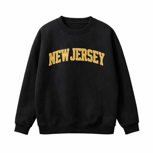 Collection 1 New Jersey Essential Heavyweight Crewneck Sweatshirt - Black front