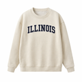 Collection 1 Illinois Essential Heavyweight Crewneck Sweatshirt - Cream front